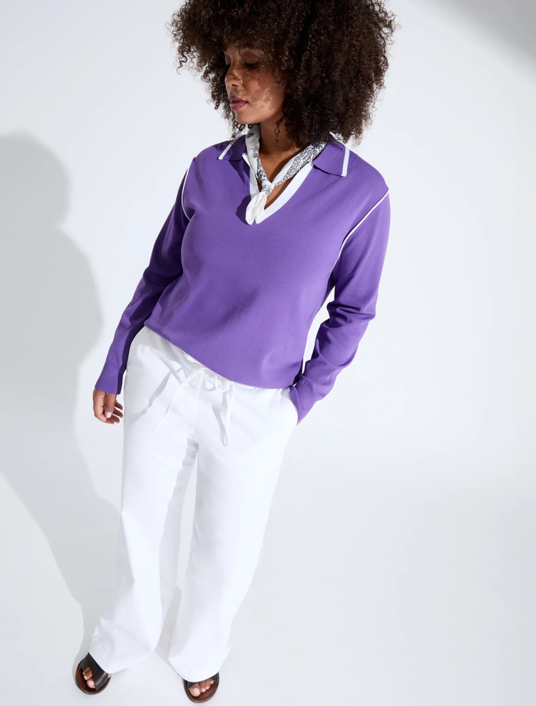 Maglia in viscosa stretch - VIOLA