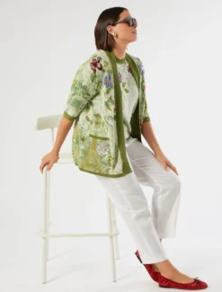 Maglia jacquard con ricami - BIANCO