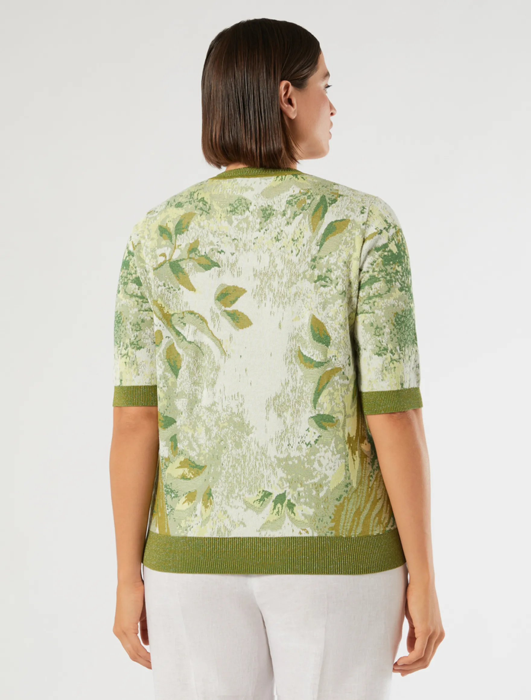Maglia jacquard con ricami - BIANCO