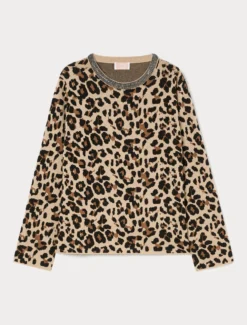 Maglia jacquard con ricamo - CAMMELLO