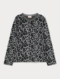 Maglia jacquard con ricamo - GRIGIO MEDIO