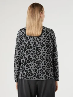 Maglia jacquard con ricamo - GRIGIO MEDIO