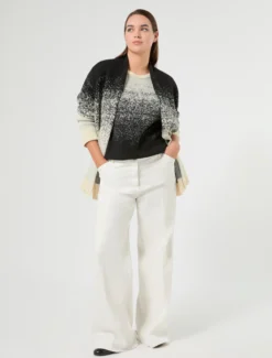 Maglia jacquard sfumata - BIANCO