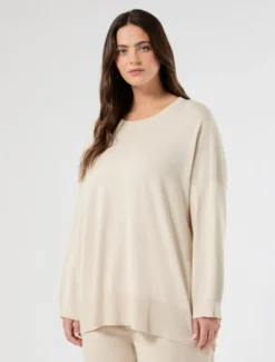 Maglia over in misto viscosa - GHIACCIO