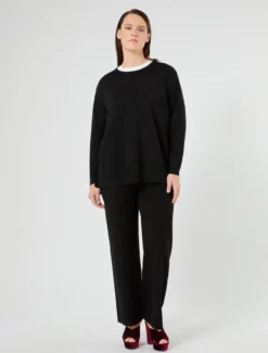 Maglia over in misto viscosa - NERO