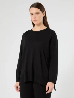 Maglia over in misto viscosa - NERO