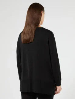 Maglia over in misto viscosa - NERO