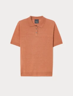 Maglia polo in lino e cotone - RAME