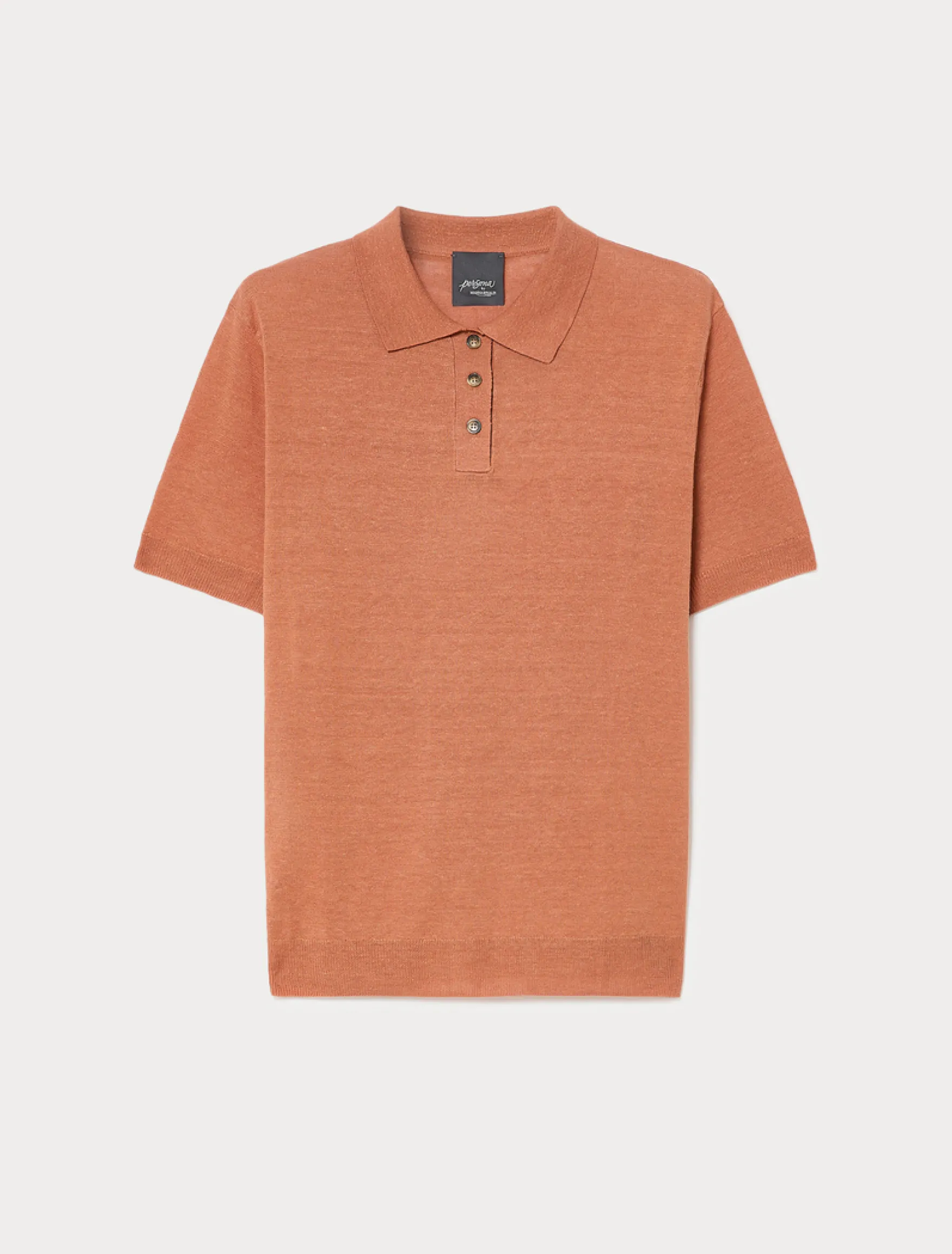 Maglia polo in lino e cotone - RAME