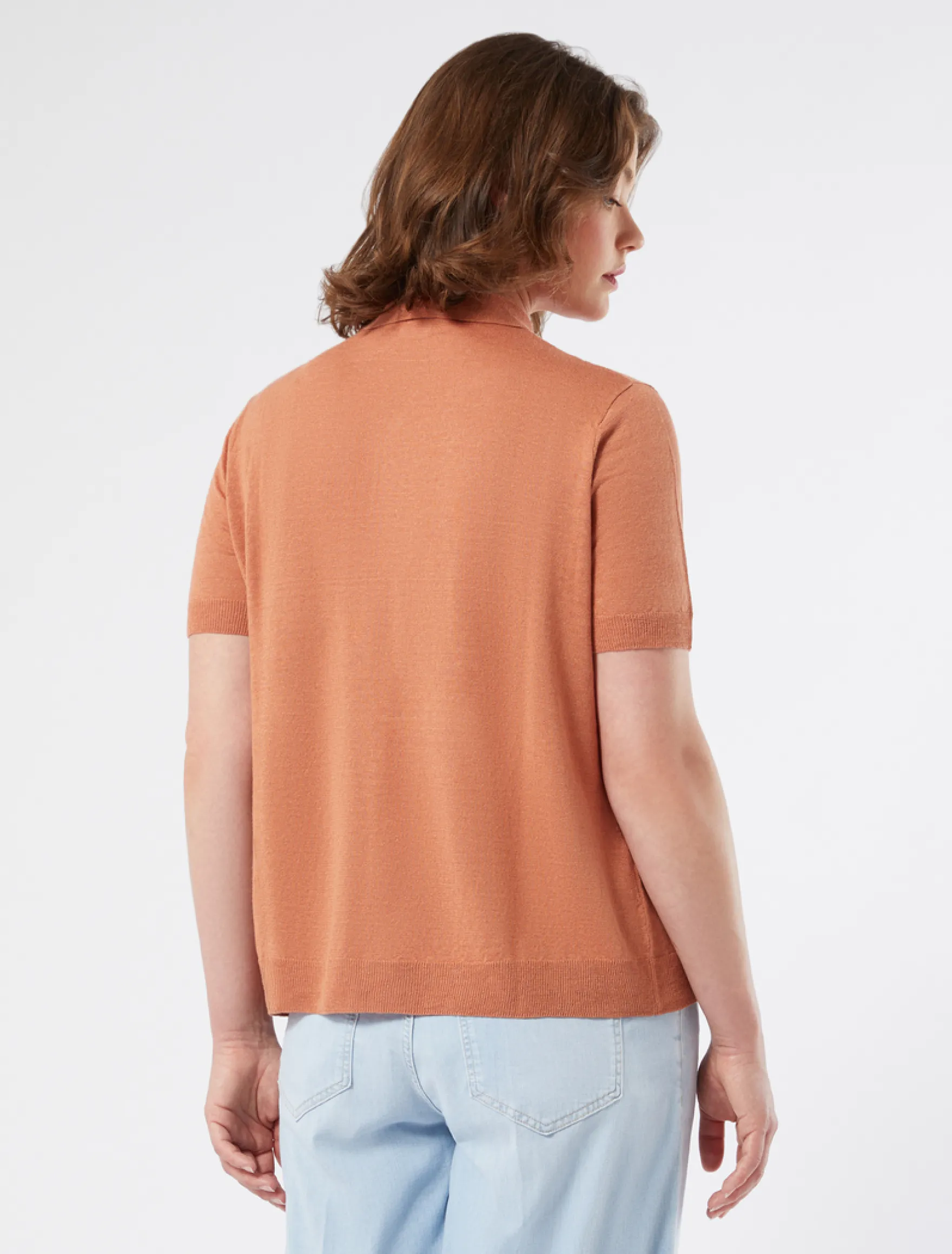 Maglia polo in lino e cotone - RAME