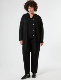 Maxi cardigan in viscosa - NERO