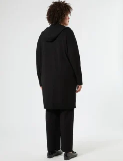 Maxi cardigan in viscosa - NERO