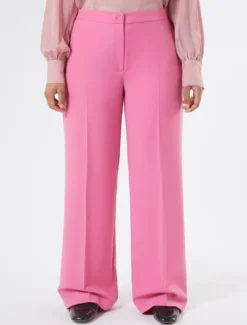 Pantaloni ampi in cady stretch - ROSA