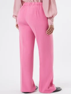Pantaloni ampi in cady stretch - ROSA