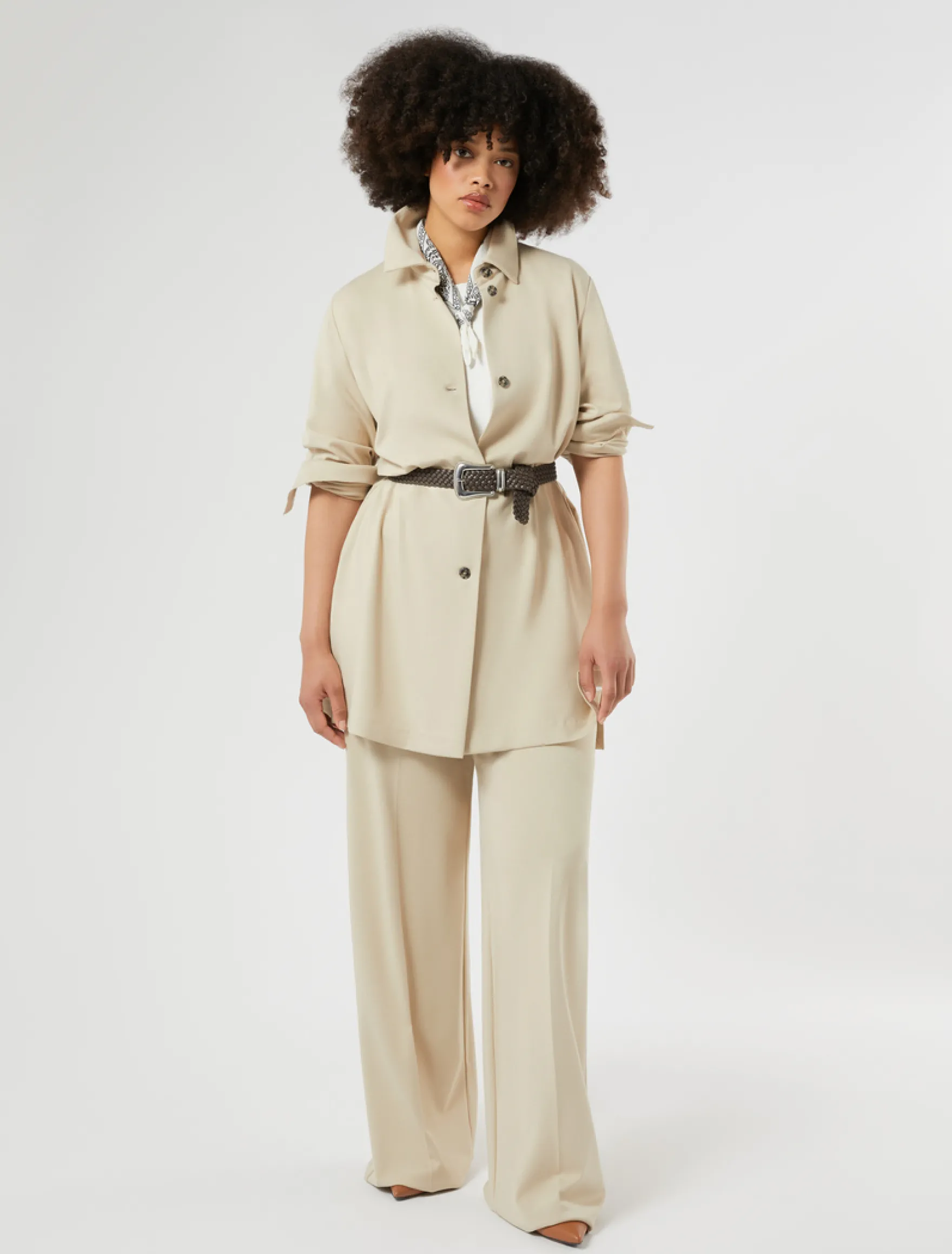 Pantaloni ampi in jersey - BEIGE