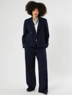 Pantaloni ampi in jersey - BLU NOTTE