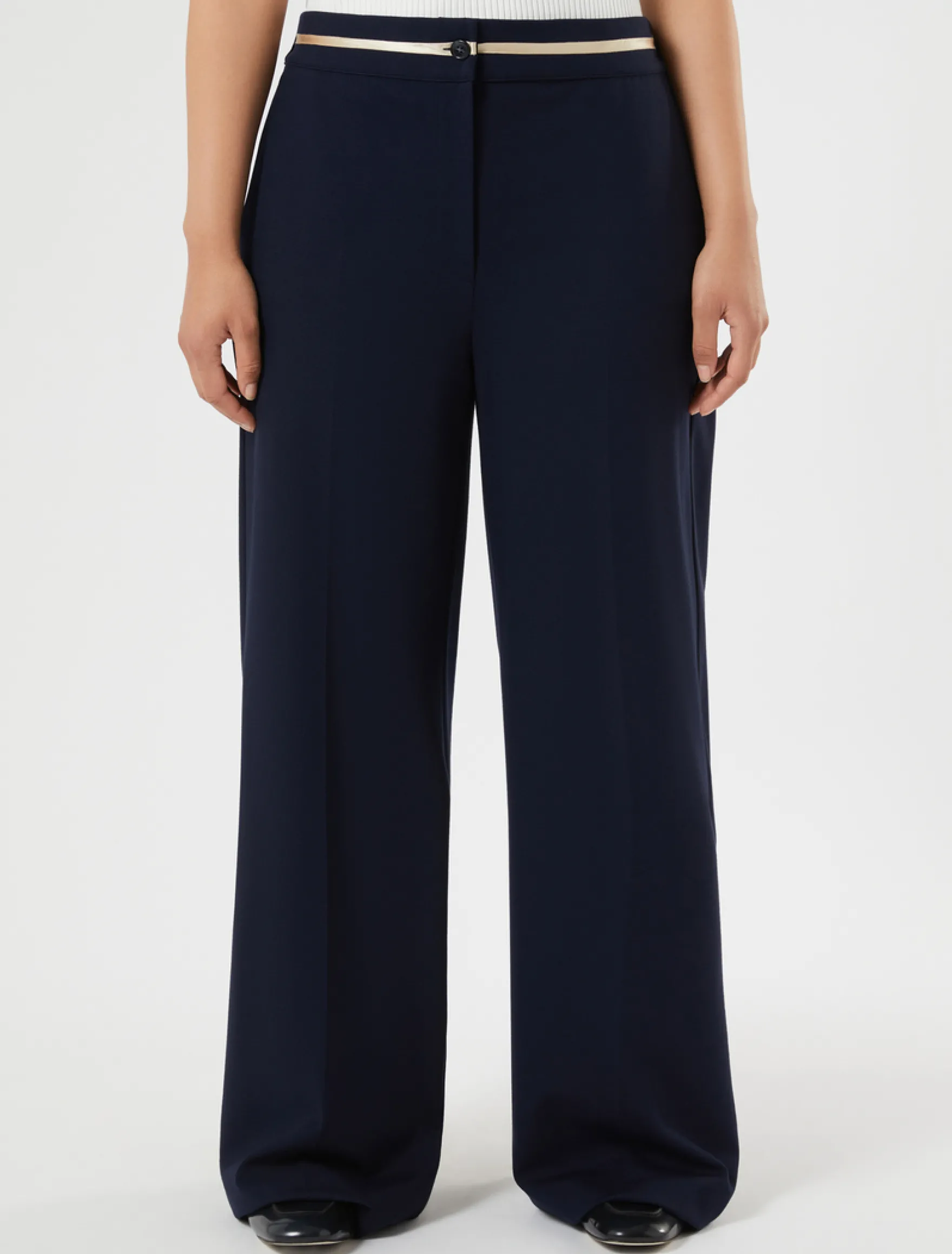 Pantaloni ampi in jersey - BLU NOTTE