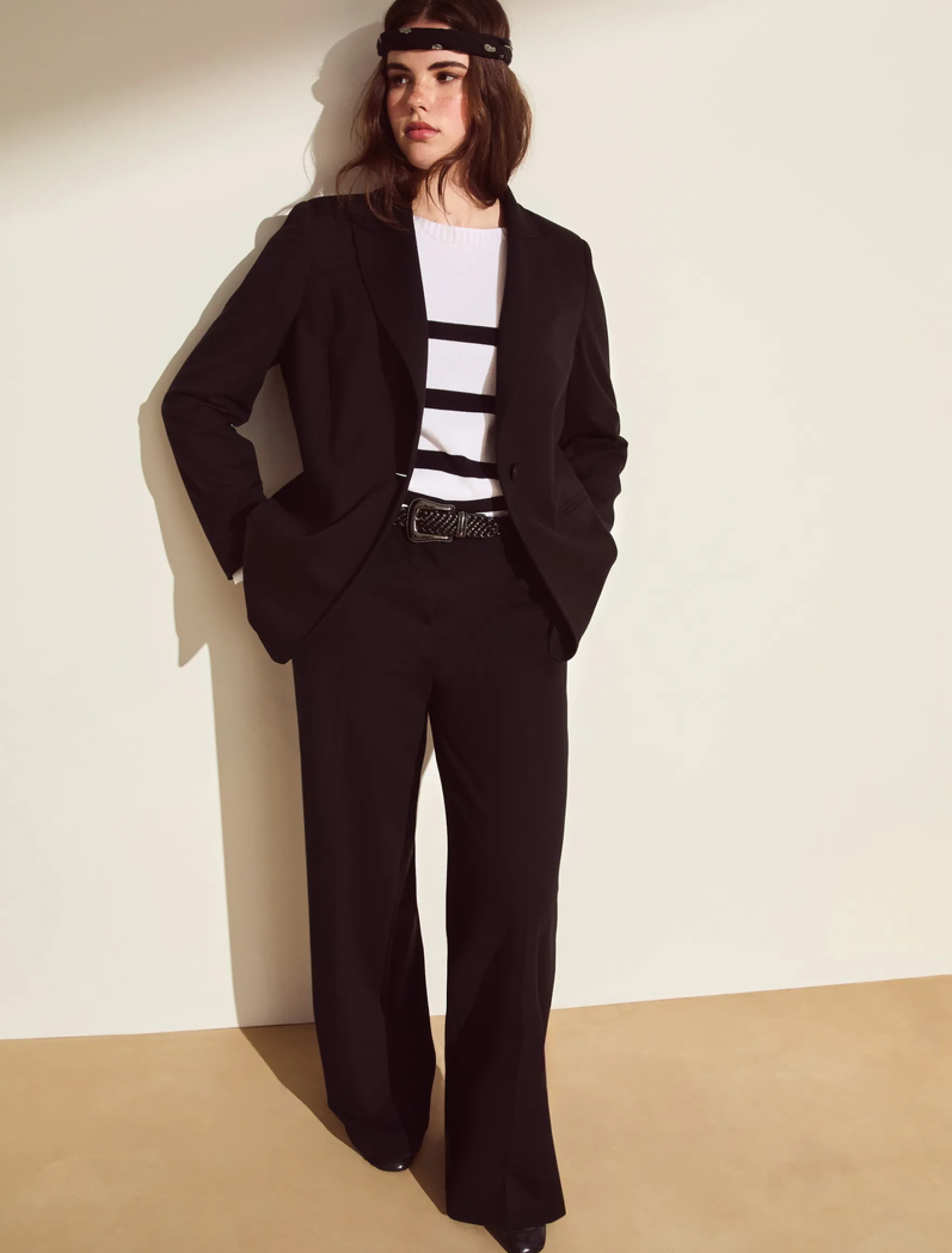 Pantaloni ampi in jersey - NERO