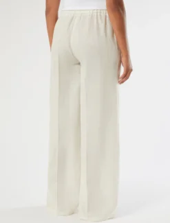 Pantaloni ampi in puro lino - AVORIO