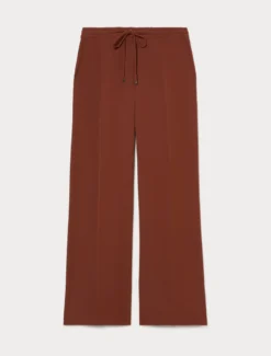 Pantaloni ampi in twill - BORDEAUX