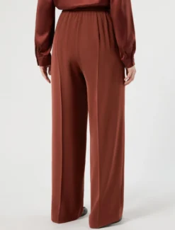 Pantaloni ampi in twill - BORDEAUX