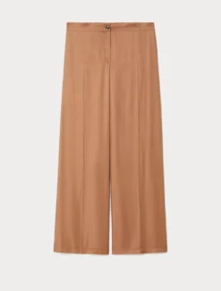 Pantaloni ampi in twill fluido - CARAMELLO