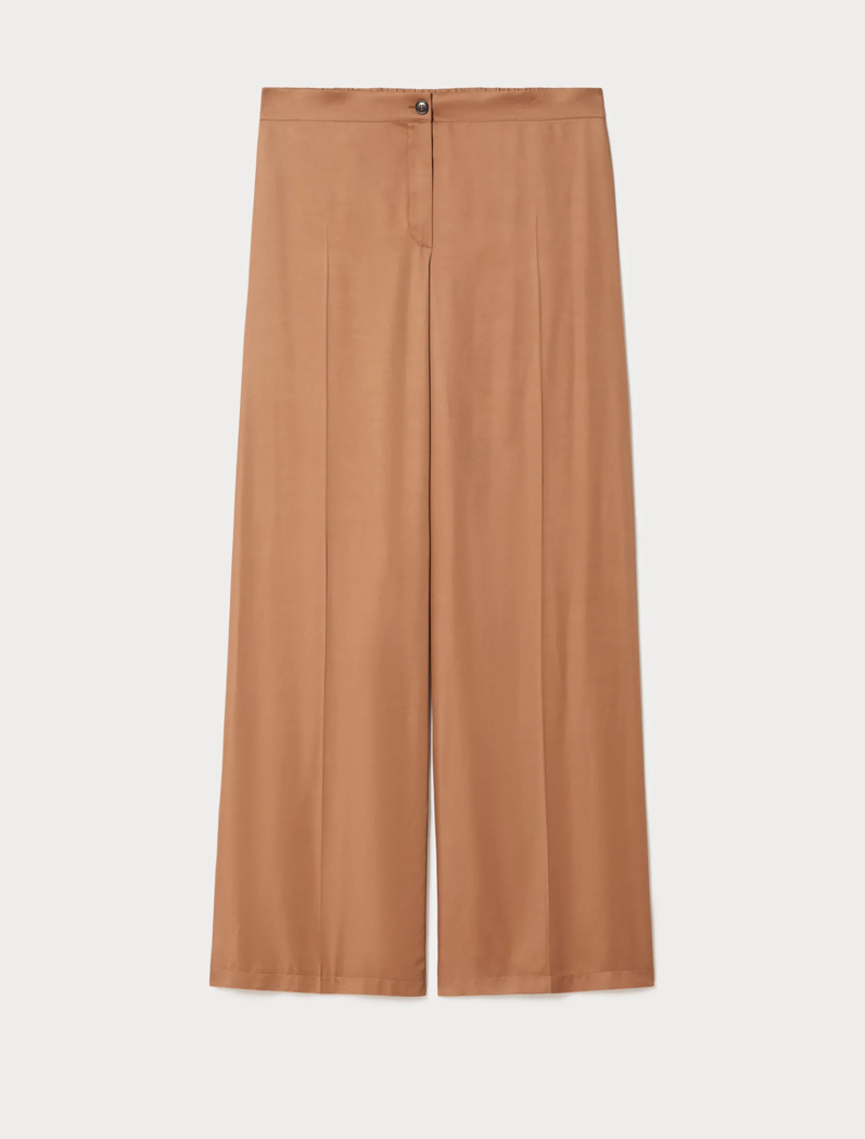 Pantaloni ampi in twill fluido - CARAMELLO
