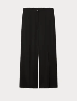 Pantaloni ampi in twill fluido - NERO