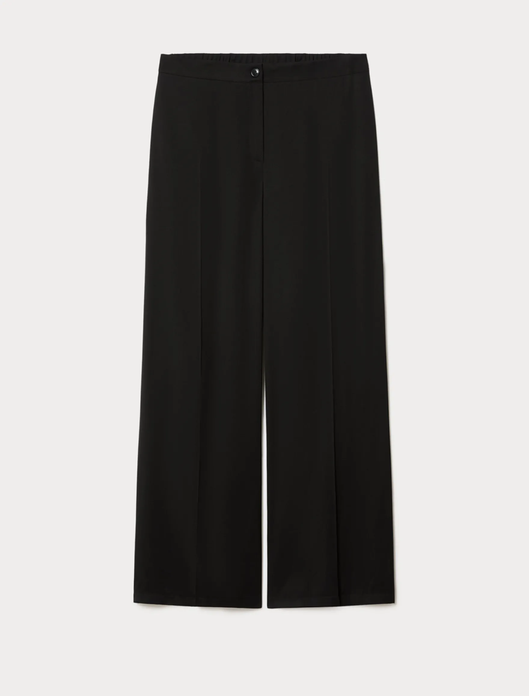 Pantaloni ampi in twill fluido - NERO