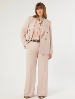 Pantaloni ampi in twill - ROSA SFUMATO