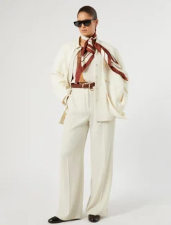 Pantaloni ampi in twill - SABBIA