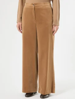 Pantaloni ampi in velluto - CAMMELLO