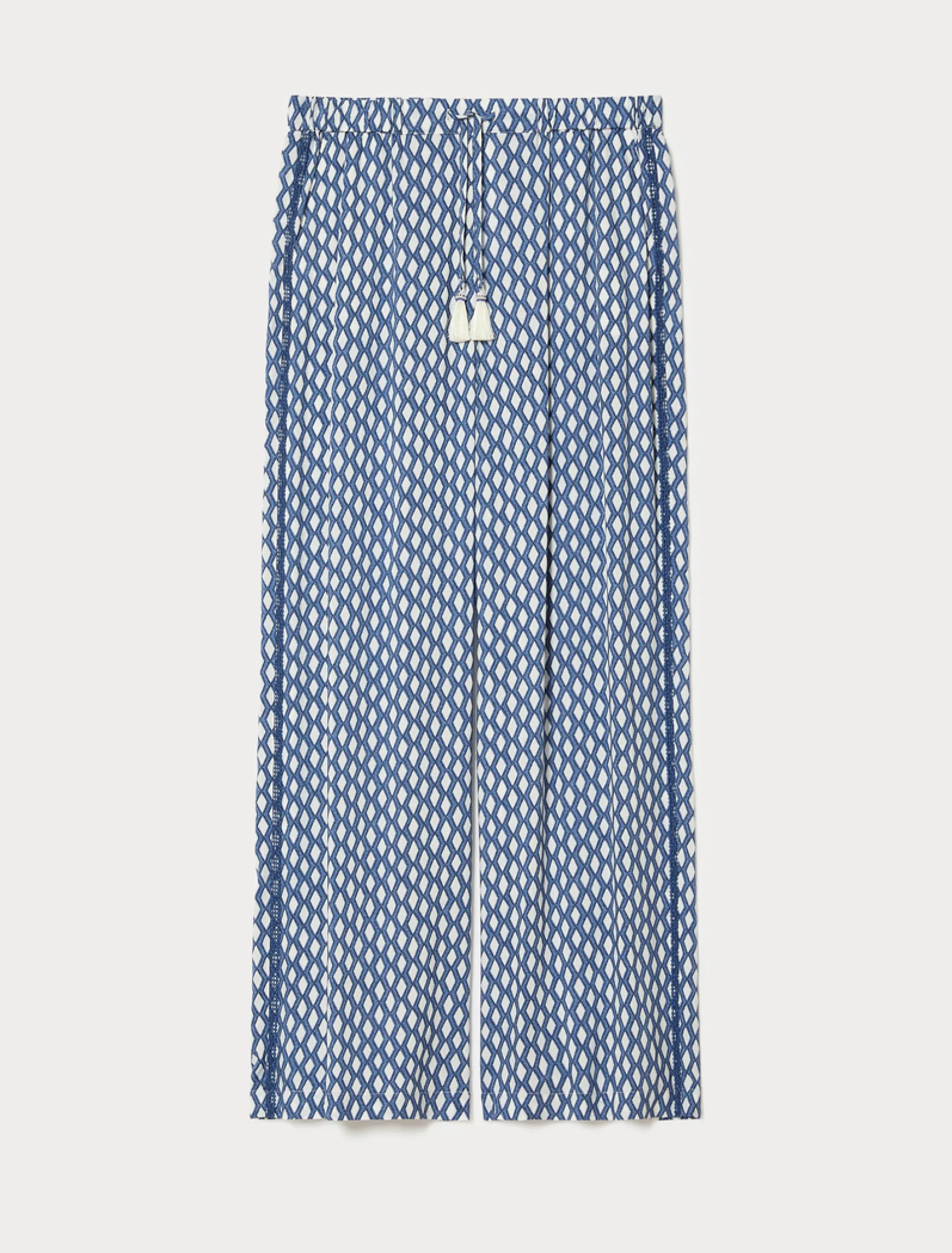 Pantaloni ampi in viscosa - BIANCO