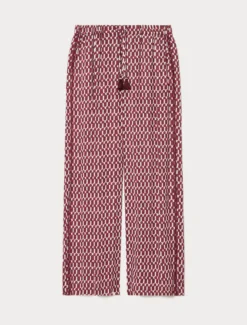 Pantaloni ampi in viscosa - ROSSO MARRONE