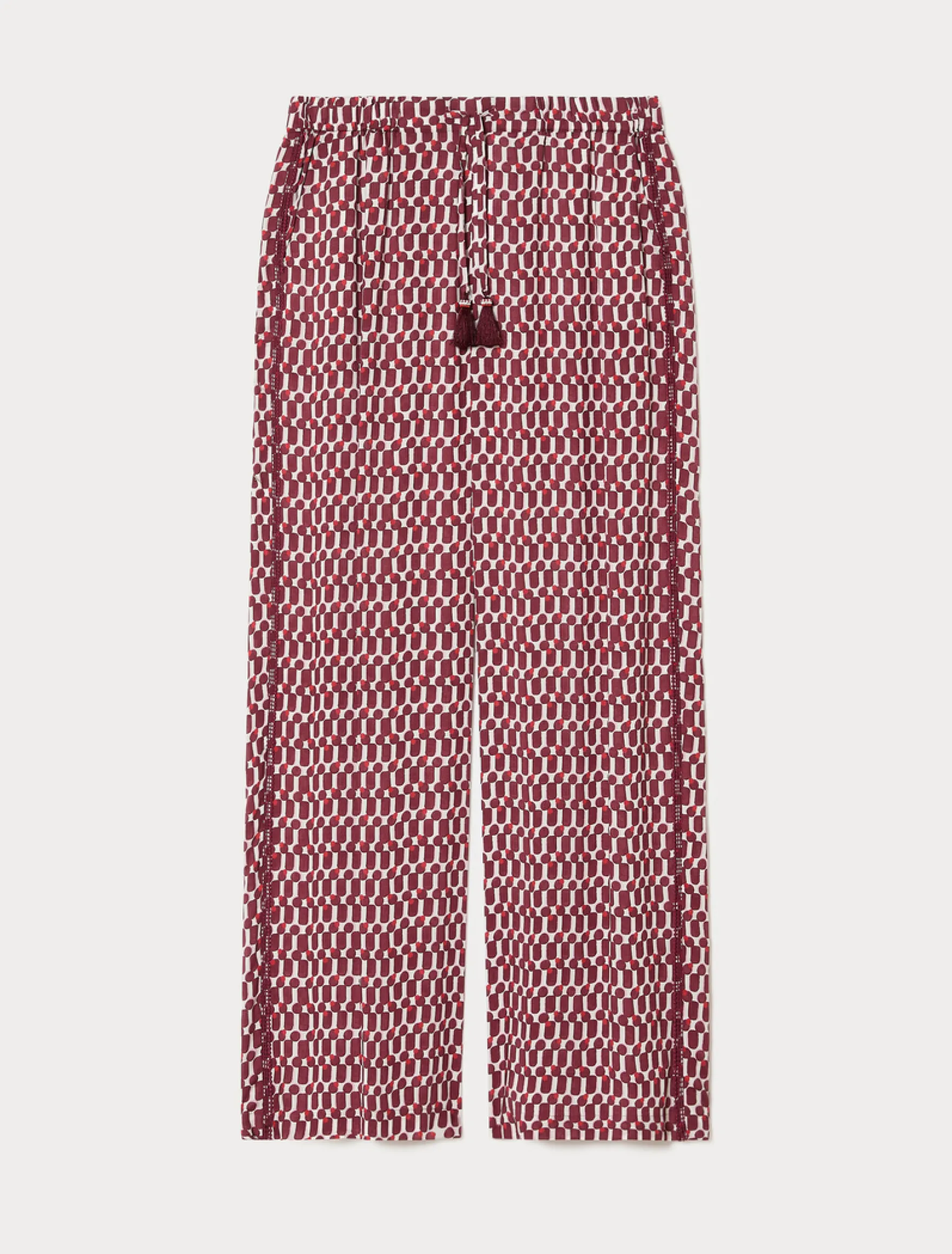 Pantaloni ampi in viscosa - ROSSO MARRONE