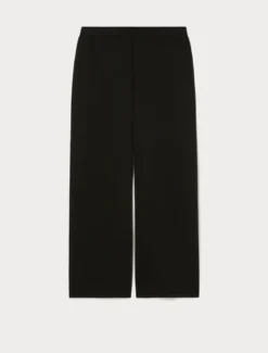 Pantaloni ampi in viscosa stretch - NERO