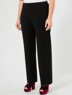 Pantaloni ampi in viscosa stretch - NERO