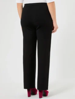 Pantaloni ampi in viscosa stretch - NERO