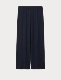 Pantaloni a palazzo in jersey - BLU NOTTE
