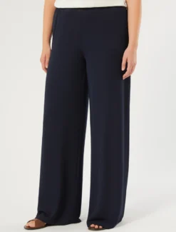 Pantaloni a palazzo in jersey - BLU NOTTE