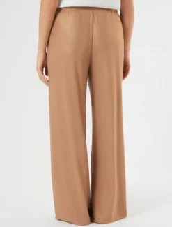 Pantaloni a palazzo in jersey - CARAMELLO