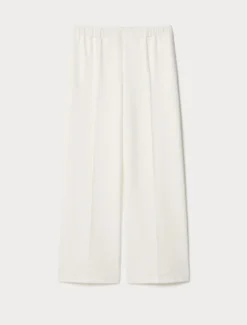 Pantaloni a palazzo in scuba crêpe stretch - BIANCO