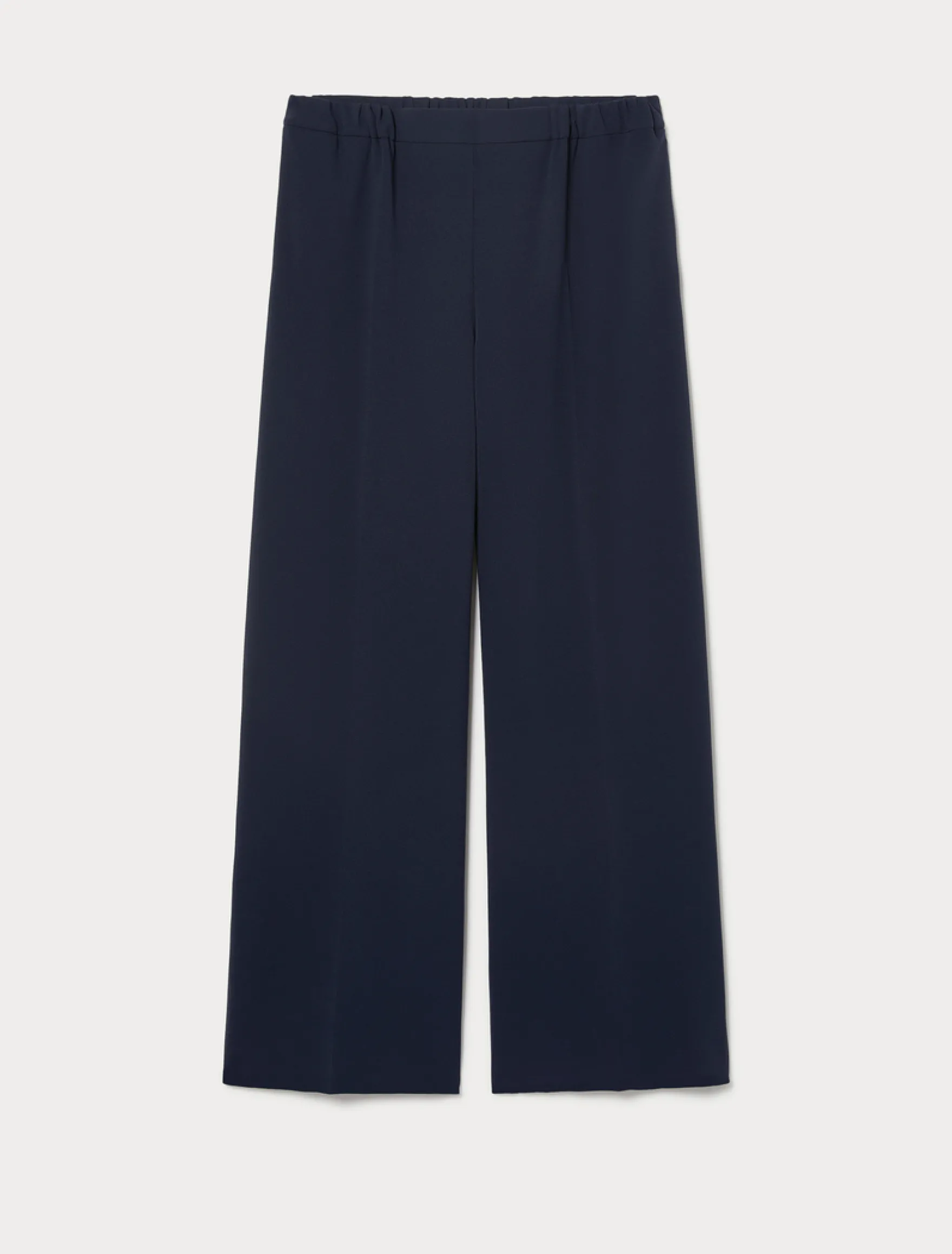Pantaloni a palazzo in scuba crêpe stretch - BLU NOTTE