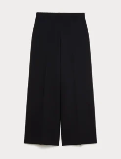 Pantaloni a palazzo in seersucker - BLU NOTTE