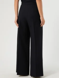 Pantaloni a palazzo in seersucker - BLU NOTTE