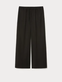 Pantaloni a palazzo in twill - NERO