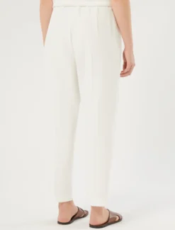 Pantaloni a sigaretta in scuba crêpe stretch - BIANCO