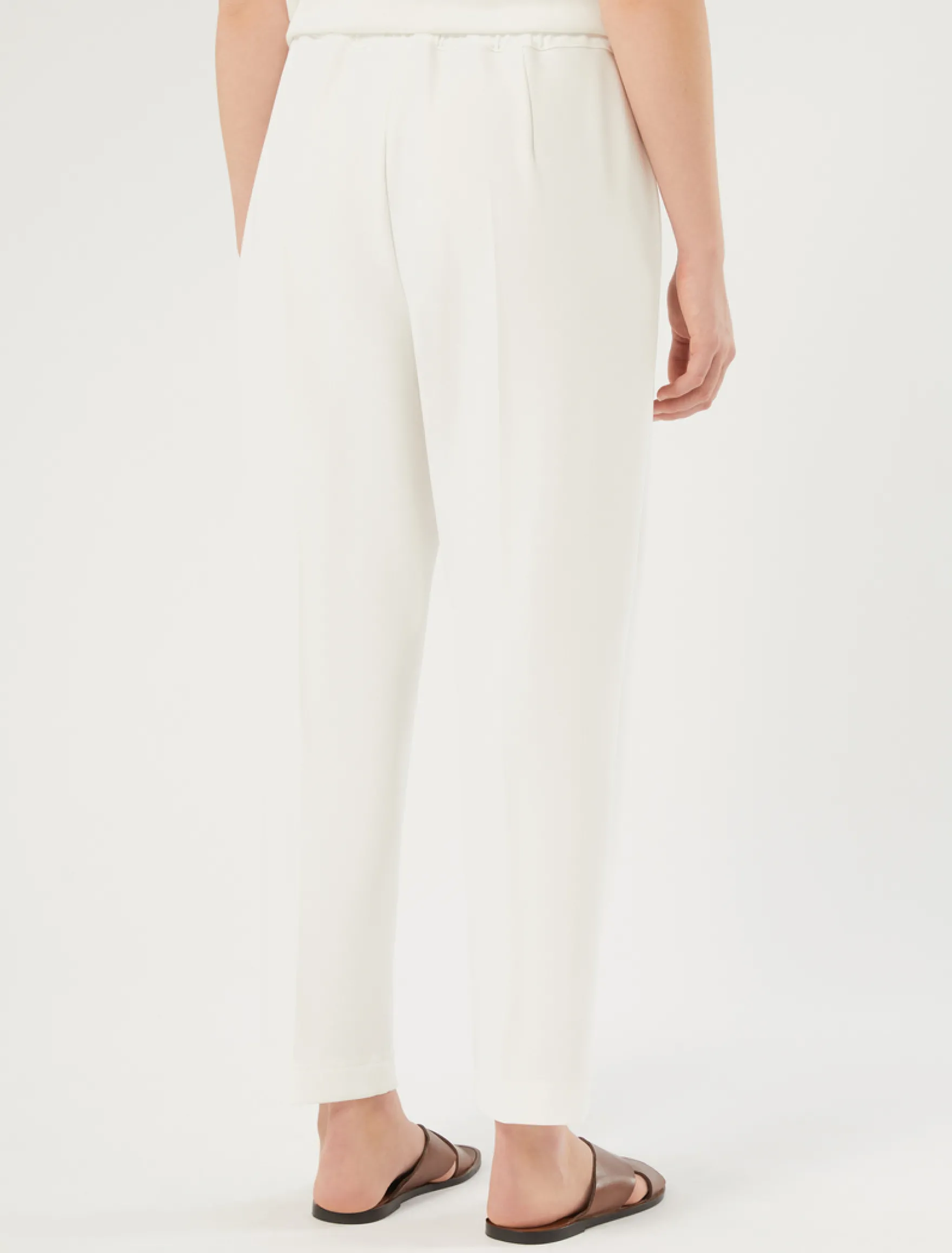 Pantaloni a sigaretta in scuba crêpe stretch - BIANCO