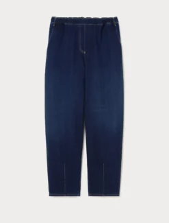 Pantaloni baggy in felpa denim - BLU MARINO