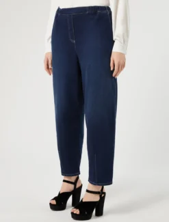 Pantaloni baggy in felpa denim - BLU MARINO